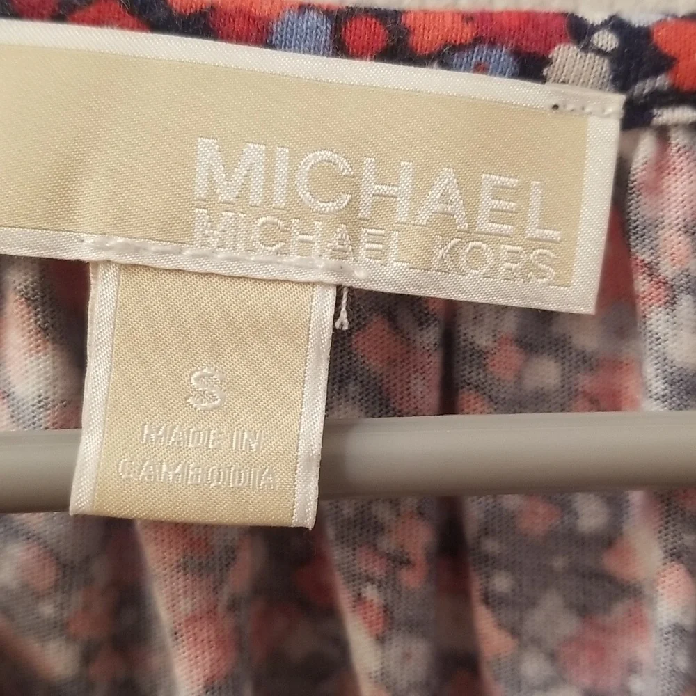 Michael Kors Floral Print Blouse - Red, White, and Black